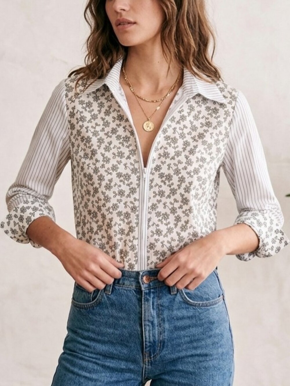 Sz M Rayure Paris 100% Cotton Julissa White Eyelet Embroidery Floral Blouse Y2K